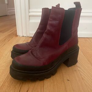 Miz Mooz Women’s Burgundy Leather Platform Boots
